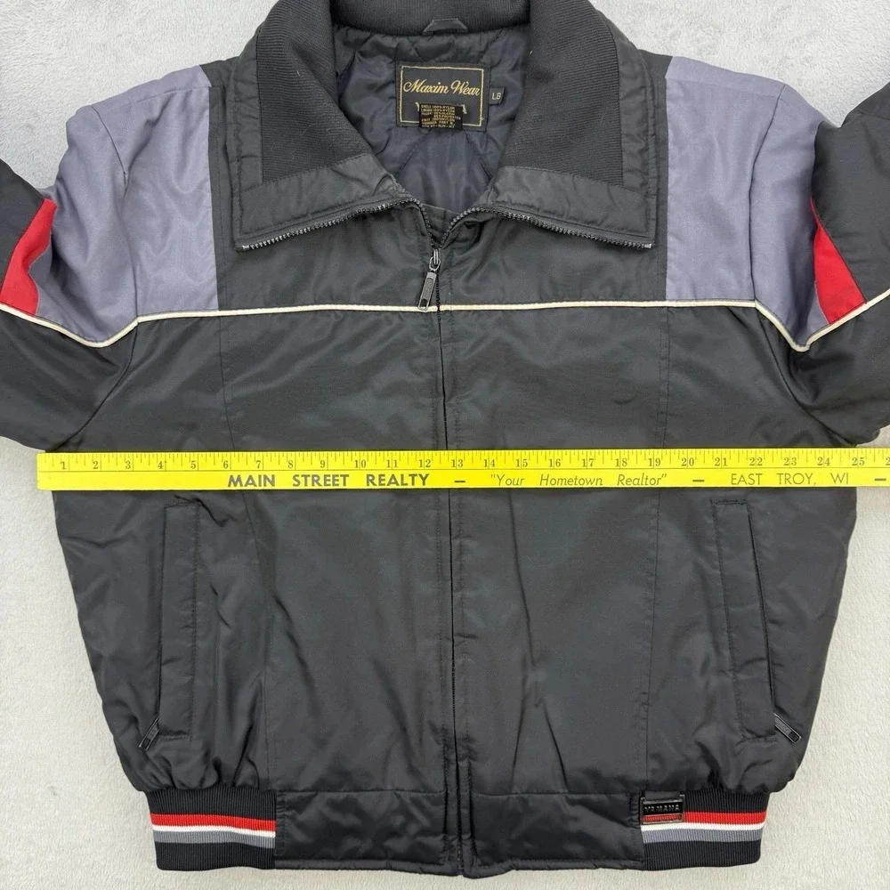 Yamaha Jacket Mens Large Maxim Wear Vintage Snowmobile Black Quilted